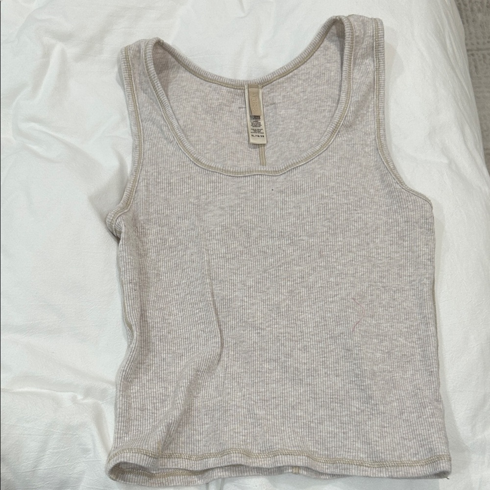 SKIMS Light Gray Ribbed Tank Top